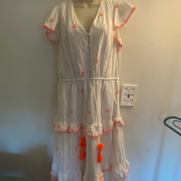 TALL EMBROIDERED MIDI DRESS IN COTTON VOILE - Picture 2 of 3